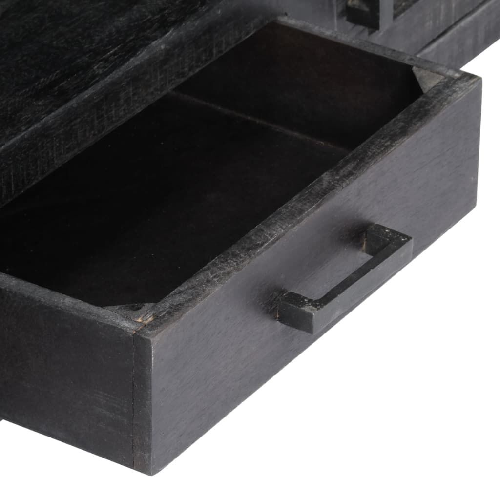 vidaXL TV Cabinet Black 118x30x40 cm Solid Mango Wood
