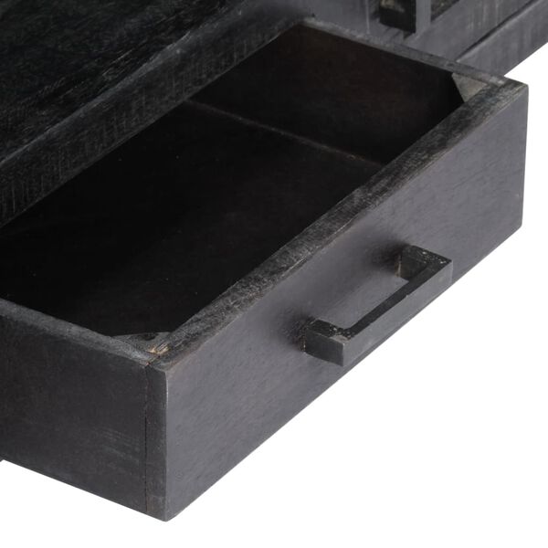 vidaXL TV Cabinet Black 118x30x40 cm Solid Mango Wood