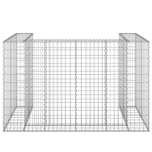 vidaXL Gabion Wall for Garbage Bins Galvanised Steel 180x100x110 cm
