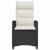 vidaXL Reclining Garden Chair with Side Table Black Poly Rattan