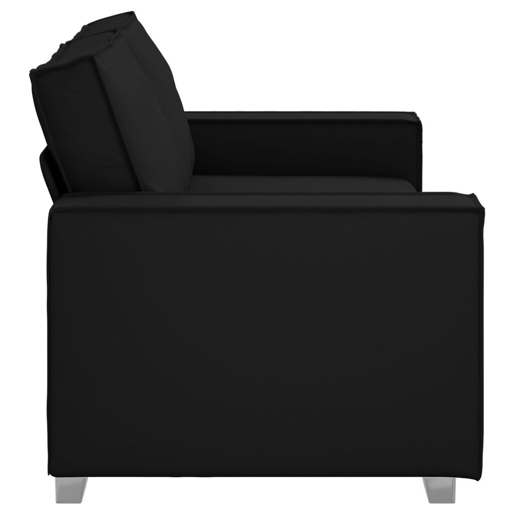 vidaXL Black Loveseat Sofa - 140 cm Faux Leather