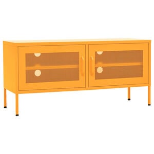 vidaXL TV Cabinet Mustard Yellow 105x35x50 cm Steel