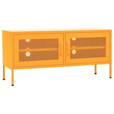 vidaXL TV Cabinet Mustard Yellow 105x35x50 cm Steel