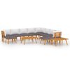 vidaXL 12 Piece Garden Lounge Set with Cushions Solid Wood Acacia