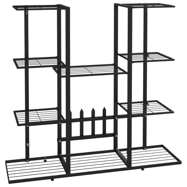 vidaXL Flower Stand 94.5x25x89 cm Black Iron