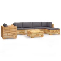 vidaXL 7 Piece Garden Lounge Set with Cushions Solid Wood Teak