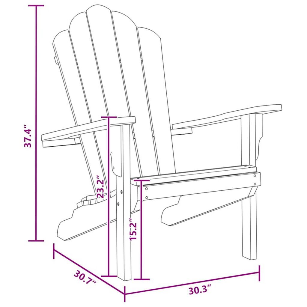 vidaXL Garden Adirondack Chairs 2 pcs Brown 77 x 78 x 95 cm