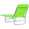 vidaXL Folding Sun Loungers 2 pcs Steel and Fabric Green