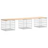 vidaXL Garden Bench Gabion Design 203x44x42 cm Solid Wood Pine