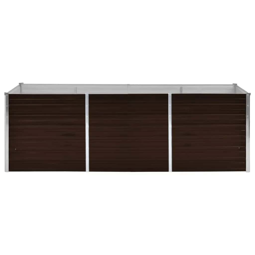 vidaXL Garden Raised Bed Brown 240x80x77 cm Galvanised Steel