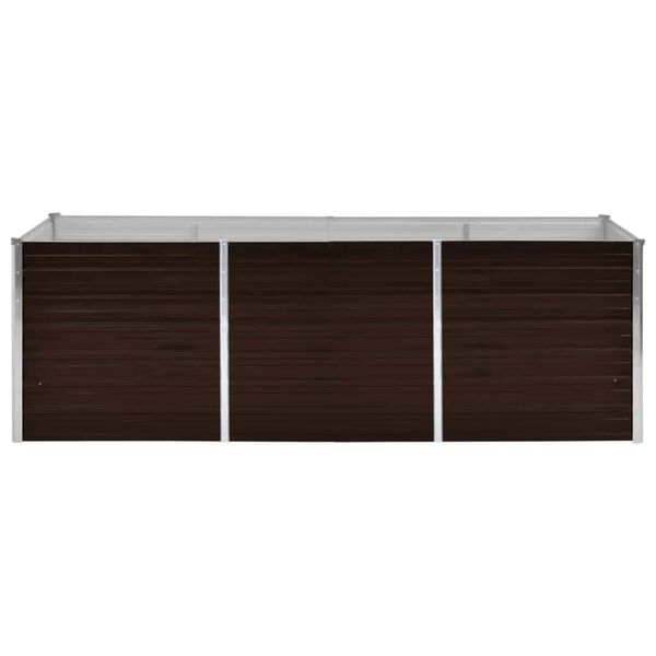 vidaXL Garden Raised Bed Brown 240x80x77 cm Galvanised Steel