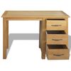 vidaXL Desk with 3 Drawers 106x40x75 cm Solid Oak Wood