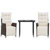 vidaXL 7 Piece Garden Dining Set with Cushions Brown Poly Rattan