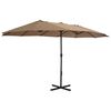 vidaXL Garden Parasol with Aluminium Pole 460x270 cm Taupe