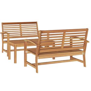 vidaXL Garden Sofa Set Natural Solid teak wood