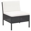 vidaXL 5 Piece Garden Sofa Set with Cushions Poly Rattan Black