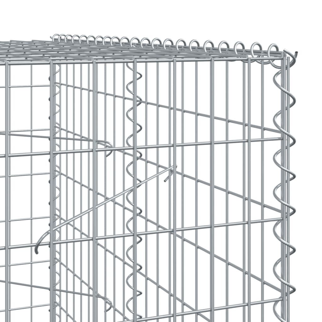 vidaXL Gabion Basket with Cover 750x100x200 cm Galvanised Iron