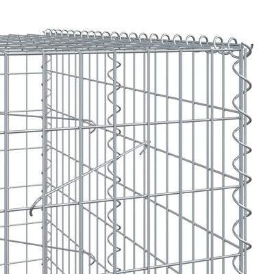 vidaXL Gabion Basket with Cover 750x100x200 cm Galvanised Iron
