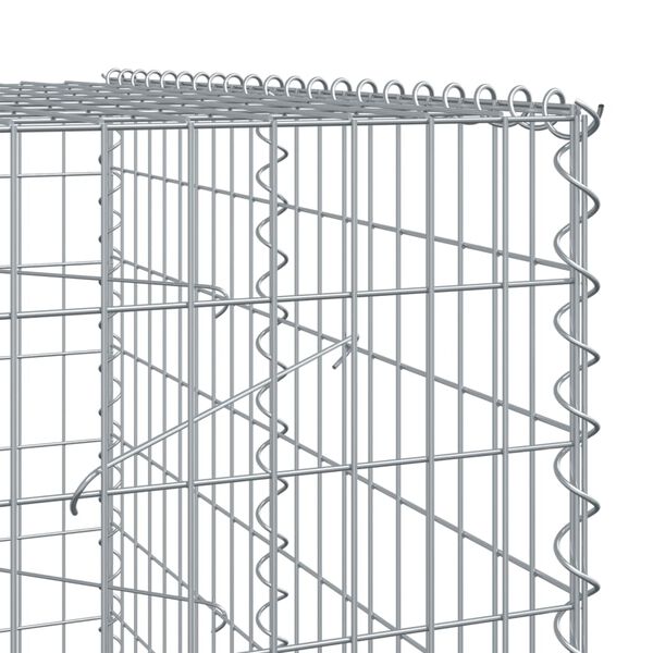 vidaXL Gabion Basket with Cover 750x100x200 cm Galvanised Iron