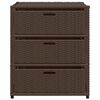 vidaXL Garden Storage Cabinet Brown 55x59x69 cm Poly Rattan
