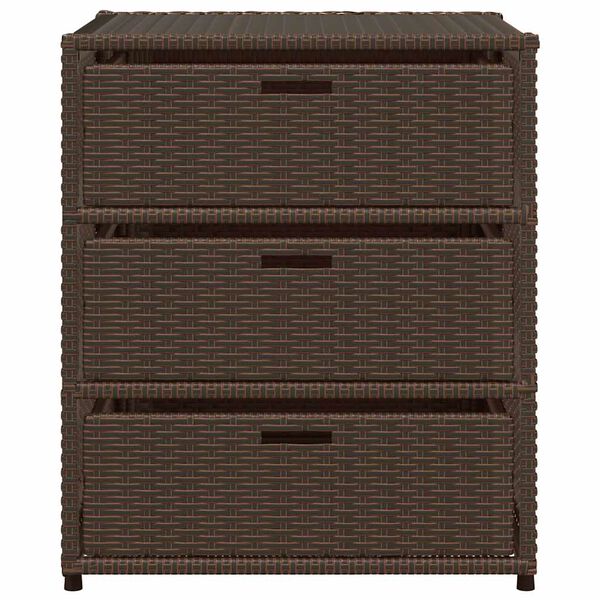 vidaXL Garden Storage Cabinet Brown 55x59x69 cm Poly Rattan