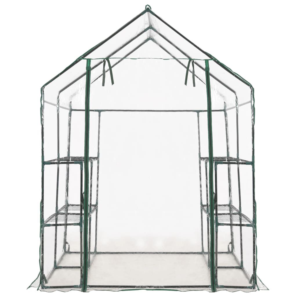 vidaXL Greenhouse with 8 Shelves 143x143x195 cm