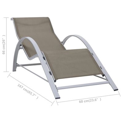 vidaXL Sunlounger Textilene and Aluminium Taupe