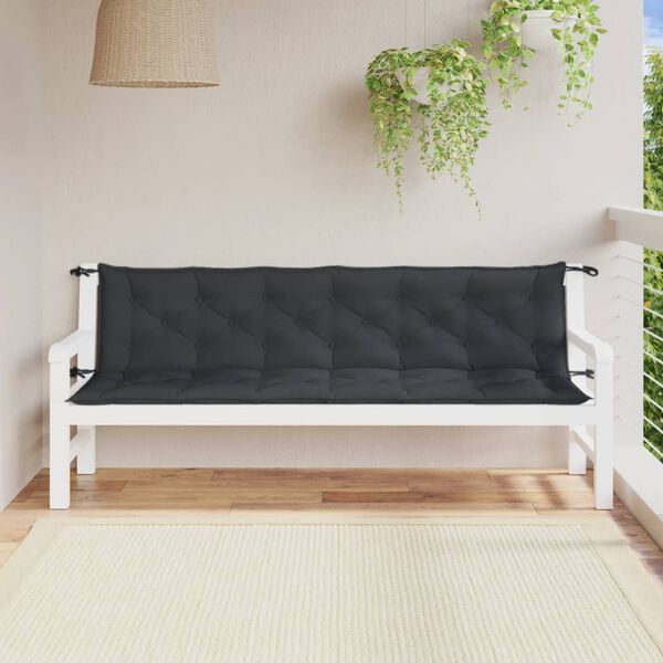 vidaXL Garden Bench Cushions 2 pcs Melange Anthracite 200x50x7 cm Fabric