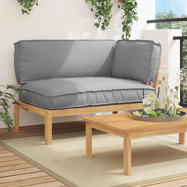 vidaXL Sofa Set with Cushion Grey 132 x 92 x 69 cm Solid Acacia Wood