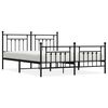 vidaXL Metal Bed Frame without Mattress with Footboard Black 183x213cm