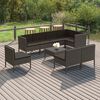 vidaXL 9 Piece Garden Lounge Set with Cushions Poly Rattan Grey