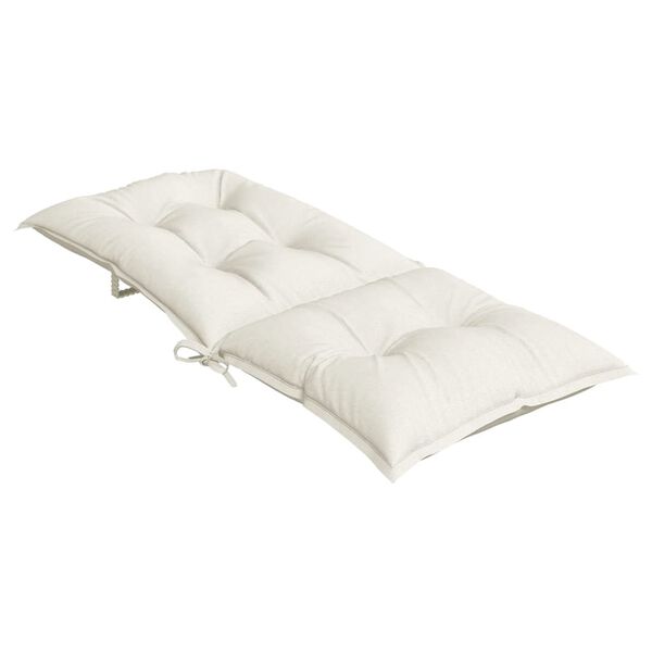 vidaXL Highback Chair Cushions 2 pcs Melange Cream 120x50x7 cm Fabric