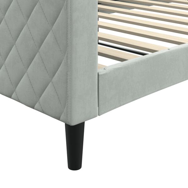 vidaXL Day Bed without Mattress Light Grey 100x190 cm Velvet