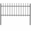 vidaXL Garden Fence with Spear Top Steel 181x80 cm Black