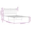 vidaXL Metal Bed Frame without Mattress with Headboard Black 100x200cm
