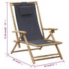 vidaXL Reclining Relaxing Chair Dark Grey Bamboo and Fabric