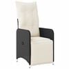 vidaXL 9 Piece Garden Bistro Set with Cushions Black Poly Rattan