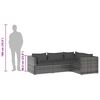 vidaXL 4 Piece Garden Lounge Set with Cushions Poly Rattan Grey