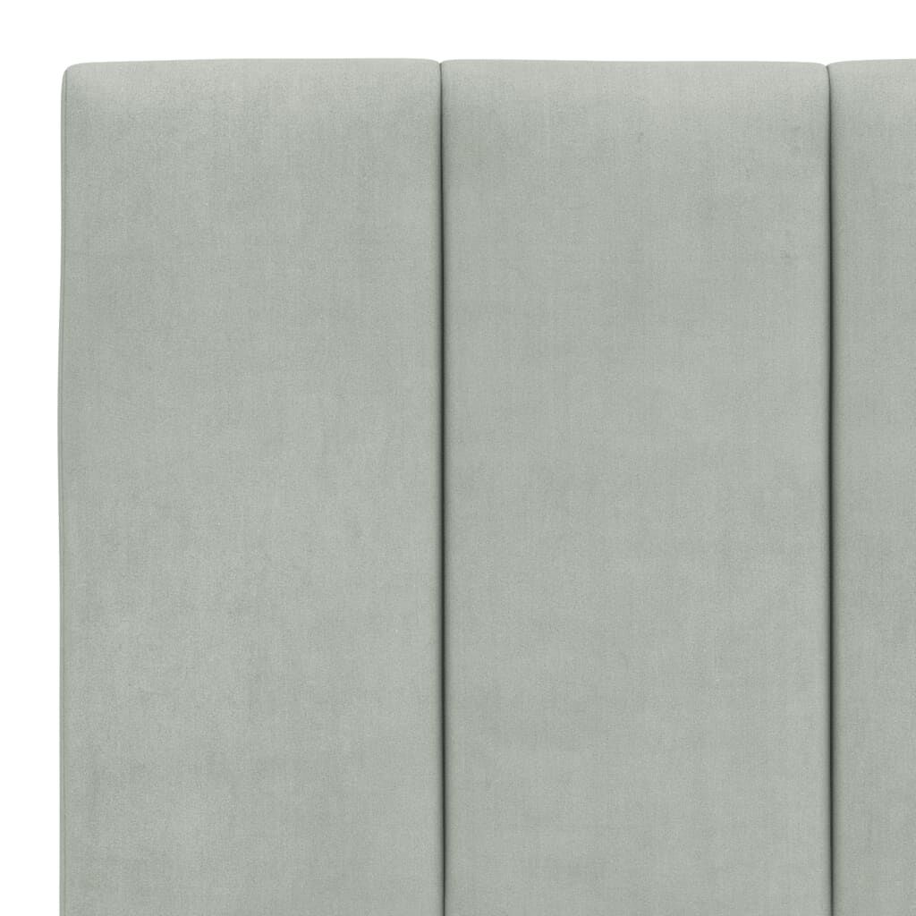 vidaXL Bed Frame without Mattress "Hanko" Light Grey 152x203 cm Queen Velvet