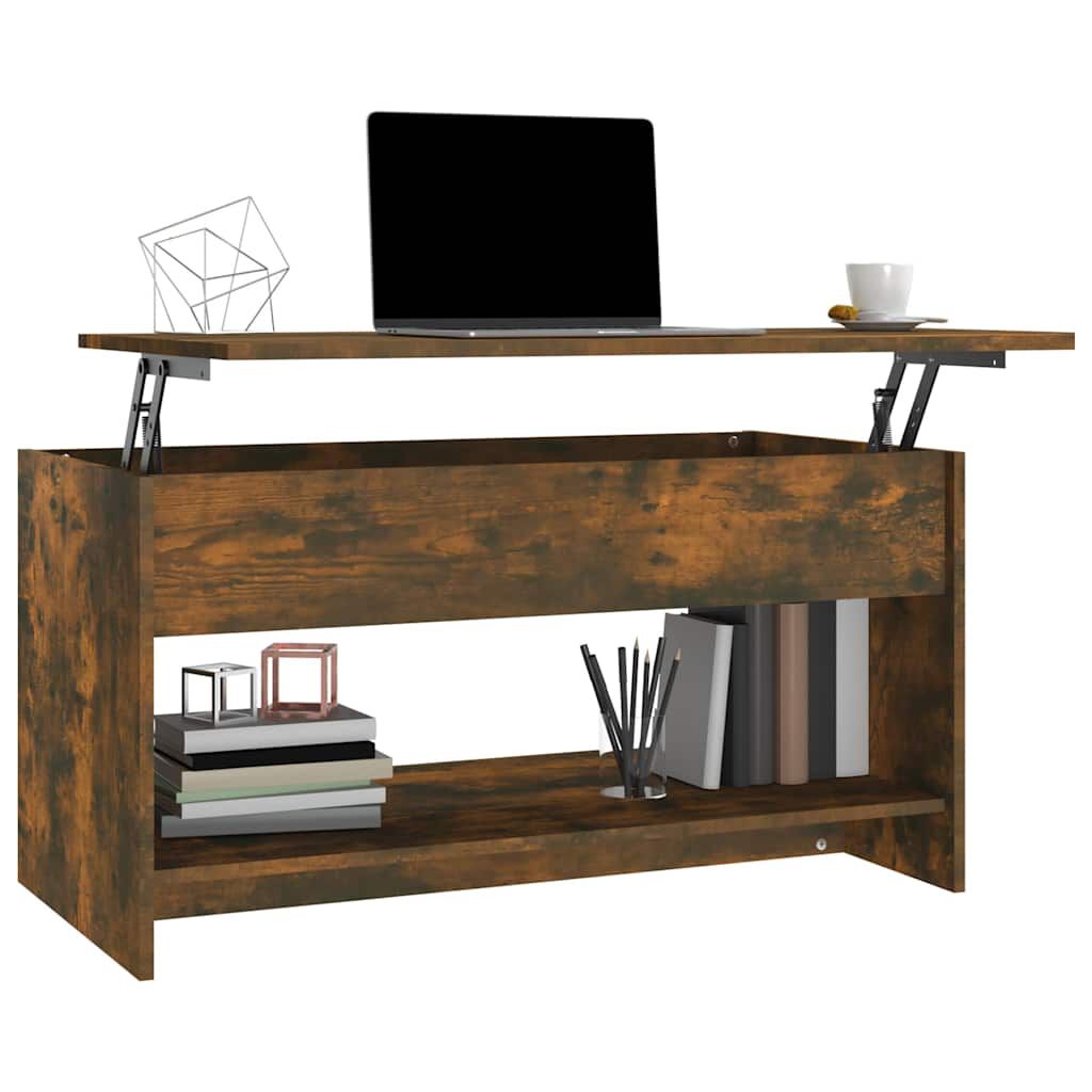 vidaXL Coffee Table Smoked Oak 102x50x52.5 cm Engineered Wood
