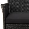 vidaXL 5 Piece Garden Dining Set with Cushions Black Poly Rattan