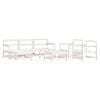 vidaXL 7 Piece Garden Lounge Set with Cushions White Solid Wood