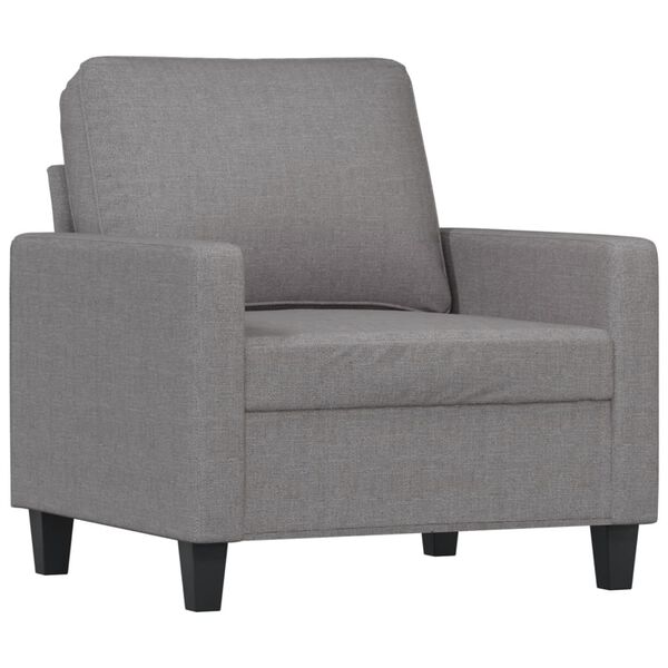 vidaXL Sofa Chair with Footstool Light Grey 60 cm Fabric