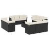 vidaXL 13 Piece Garden Sofa Set with Cushions Black Poly Rattan