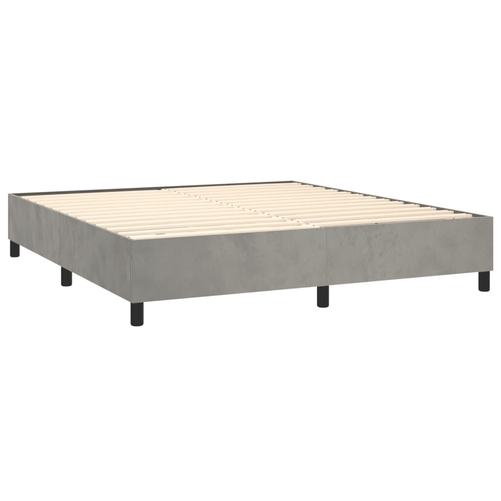 vidaXL Bed Frame without Mattress Light Grey King Velvet (US Only)