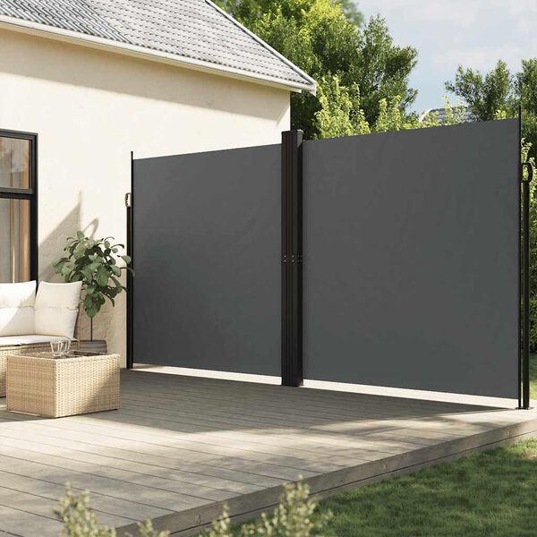 vidaXL Retractable Side Awning Anthracite 200x600 cm