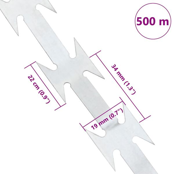 vidaXL Razor Concertina Wire Galvanised Steel 500 m