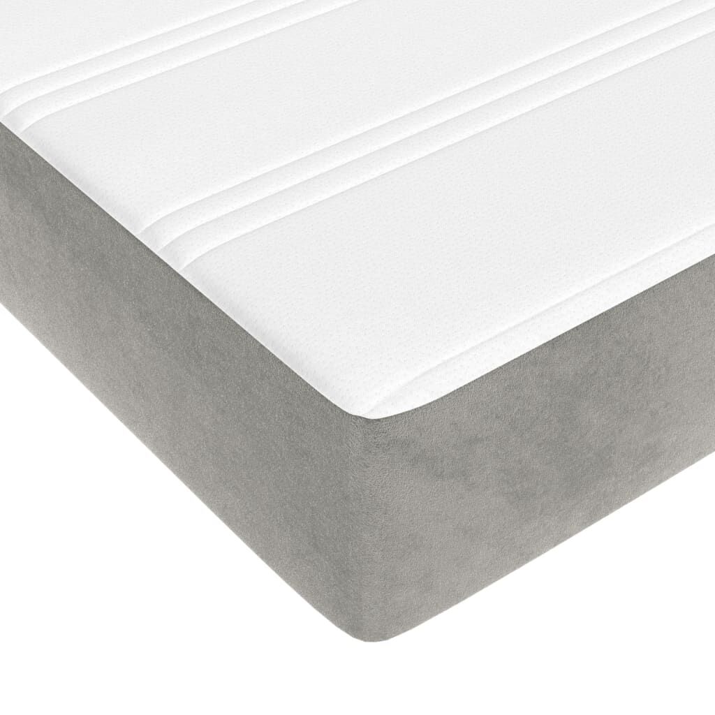 vidaXL Box Spring Bed with Mattress Light Grey 183x213 cm California King Velvet