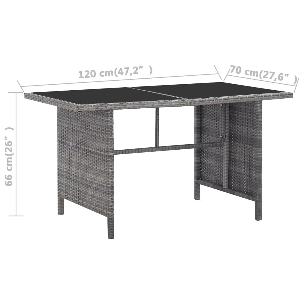 vidaXL 6 Piece Garden Lounge Set with Cushions Poly Rattan Grey