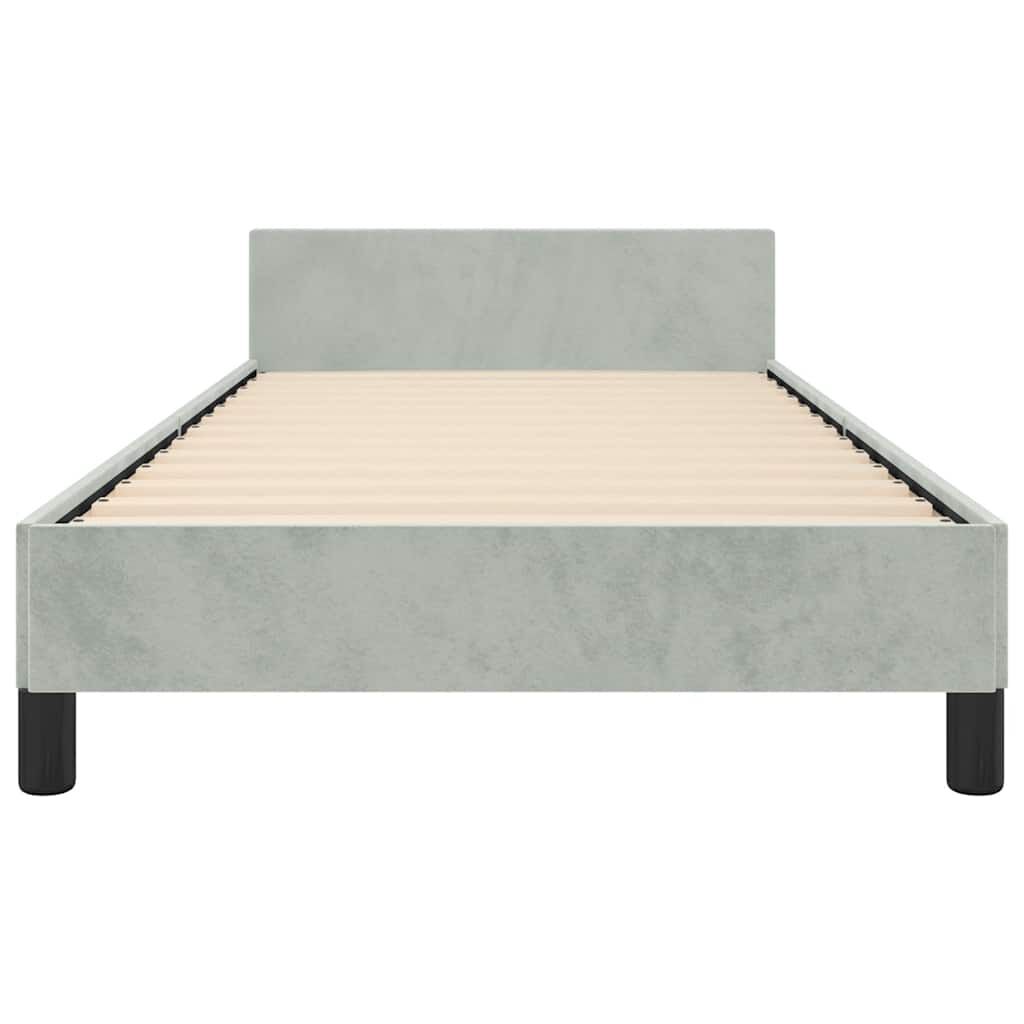 vidaXL Bed Frame without Mattress Light Grey 100x203 cm Velvet